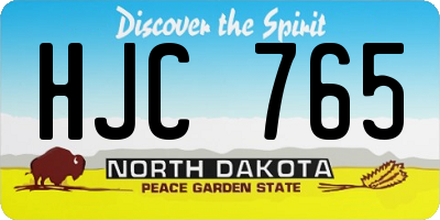 ND license plate HJC765