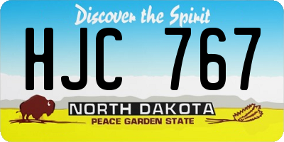 ND license plate HJC767