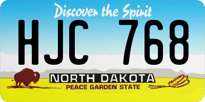 ND license plate HJC768