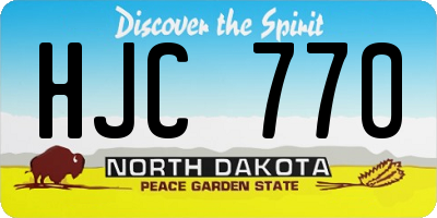 ND license plate HJC770