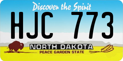 ND license plate HJC773