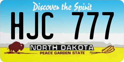 ND license plate HJC777