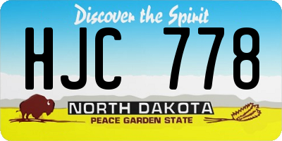 ND license plate HJC778