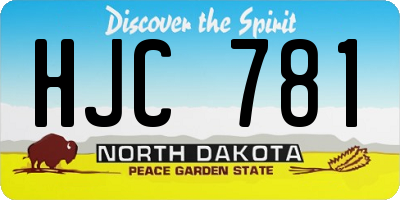 ND license plate HJC781