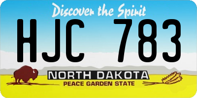 ND license plate HJC783