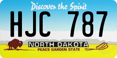 ND license plate HJC787