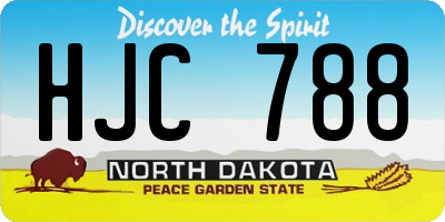 ND license plate HJC788