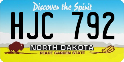 ND license plate HJC792