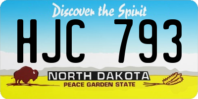 ND license plate HJC793