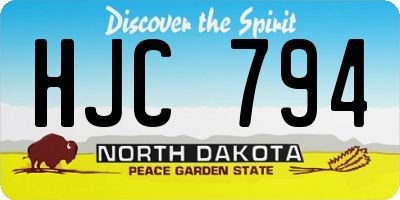 ND license plate HJC794