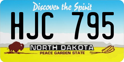 ND license plate HJC795