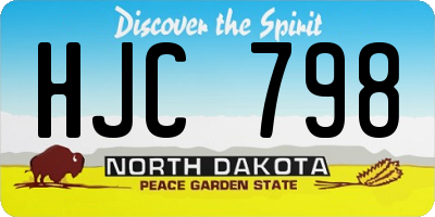 ND license plate HJC798