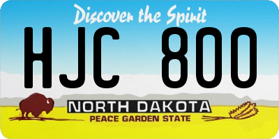 ND license plate HJC800