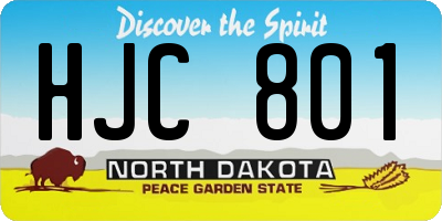 ND license plate HJC801