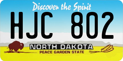 ND license plate HJC802