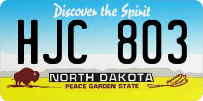 ND license plate HJC803