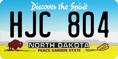 ND license plate HJC804