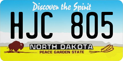 ND license plate HJC805