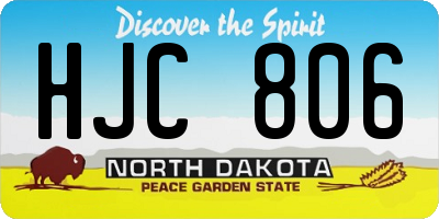 ND license plate HJC806