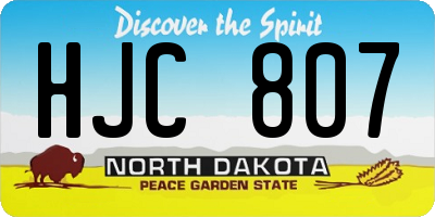 ND license plate HJC807