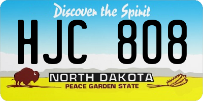 ND license plate HJC808