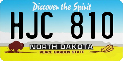 ND license plate HJC810