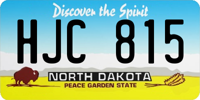 ND license plate HJC815