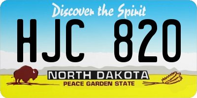 ND license plate HJC820