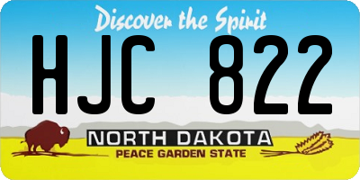 ND license plate HJC822