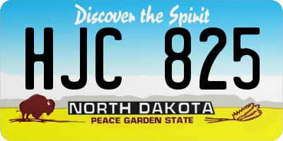 ND license plate HJC825