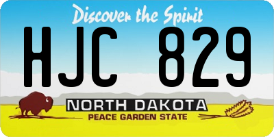 ND license plate HJC829