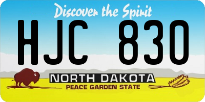 ND license plate HJC830