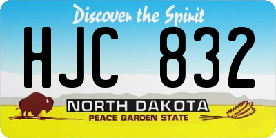 ND license plate HJC832