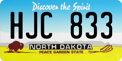 ND license plate HJC833