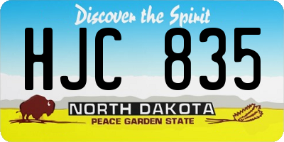 ND license plate HJC835