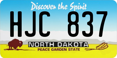 ND license plate HJC837