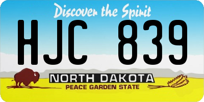 ND license plate HJC839