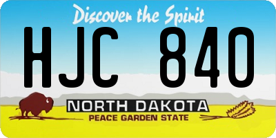 ND license plate HJC840