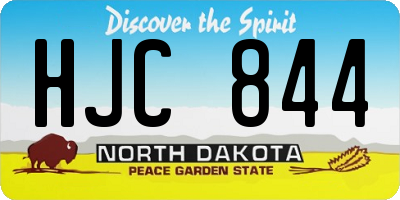 ND license plate HJC844