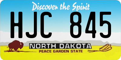 ND license plate HJC845