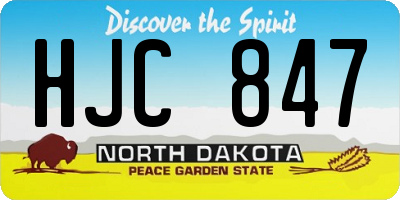 ND license plate HJC847