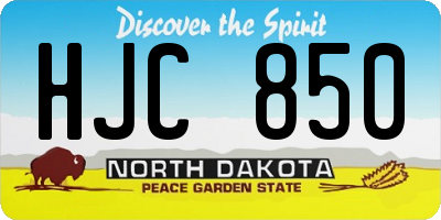 ND license plate HJC850