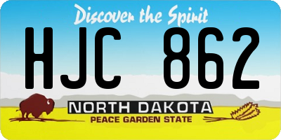 ND license plate HJC862