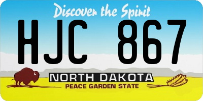 ND license plate HJC867