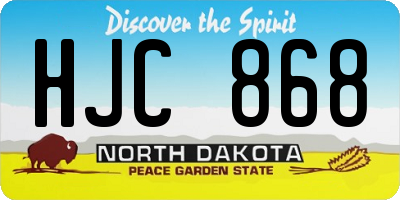 ND license plate HJC868