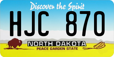 ND license plate HJC870