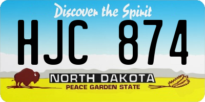 ND license plate HJC874