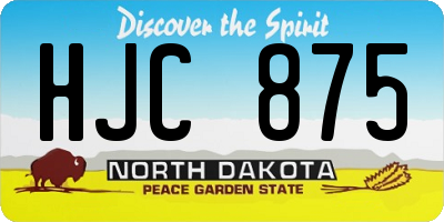 ND license plate HJC875