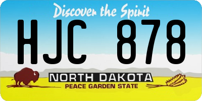 ND license plate HJC878