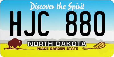 ND license plate HJC880